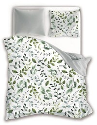 Pościel bawełniana 160x200 Fashion 23 biała zielona szara