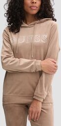GUESS Brązowa welurowa damska bluza Couture, Rozmiar M