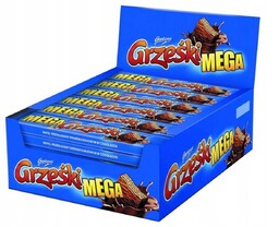 Grześki Mega Wafel przekładany kremem kakaowym w czekoladzie