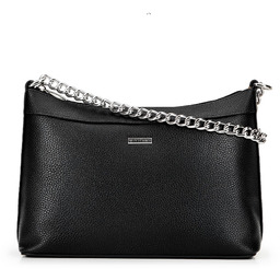 Damska torebka na ramię z ekoskóry czarno -