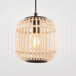 EGLO Lampa wisząca Bordesley, możliwość ściemniania, jasne drewno,