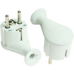 Wtyczka rozbieralna Uni-Schuko kątowa 230V 16A biała W-10121