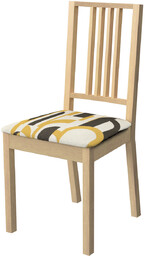 Pokrowiec na siedzisko Börje, czarno-żółte wzory na kremowym