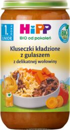 HiPP Junior Danie Bio, kluseczki kładzione z gulaszem