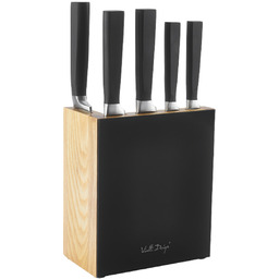 Viallidesign Zestaw 5 noży w bloku (czarny) FINO