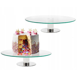 PATERA szklana obrotowa okrągła na ciasto owoce tort
