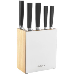 Viallidesign Zestaw 5 noży w bloku (biały) FINO