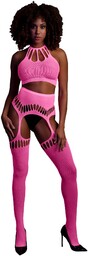 Two Piece with Crop Top and Stockings -