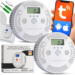 Czujnik Czadu Detektor Tlenku Węgla Co WiFi Tuya