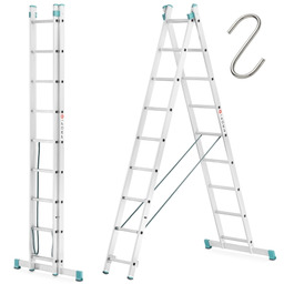 Drabina aluminiowa 2x9 ALOSS wysokość robocza - 5,40