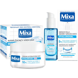 Mixa Hyalurogel Krem Serum Do Twarz Zestaw Nawilżający