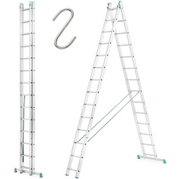 Drabina aluminiowa 2x13 ALOSS wysokość robocza - 7,40