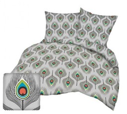 Pościel z kory 160x200 szara pawie oko