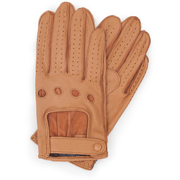 Samochodowe rękawiczki męskie ze skóry naturalnej camelowe