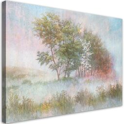 Obraz, Drzewa na mglistej łące 60x40