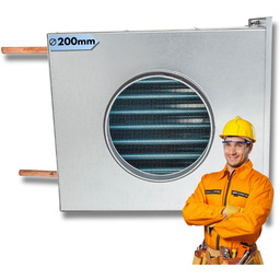 Nagrzewnica Wodna Kanałowa Ø 200 mm Rekuperacja Ogrzewanie