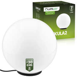 Lampa ogrodowa 30cm wbijana IP65 E27 kula szklana