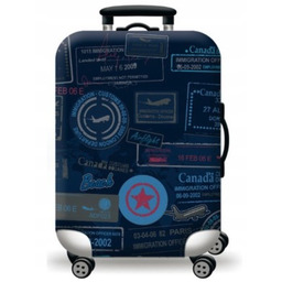 Pokrowiec Na Bagaż Walizkę Ochronny Granatowy Wzory Travel