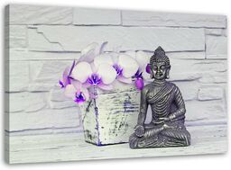 Obraz, Budda bukiet kwiatów fioletowy 60x40