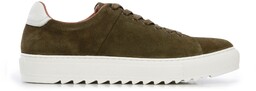 Męskie sneakersy zamszowe na grubej podeszwie zielone
