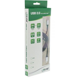 InLine kabel spiralny InLine USB 2.0, wtyczka typu