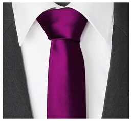 AMARANTOWY SLIM FIT Męski Krawat Wąski 6 Śledź