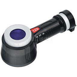 Lupa podświetlana x12 z LED i UV