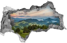 Dziura 3d w ścianie naklejka Panorama Pieniny