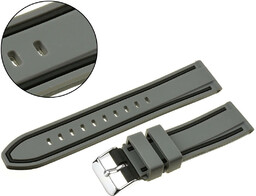 Pasek uniwersalny 24 mm silikonowy szaro-czarny + teleskopy,