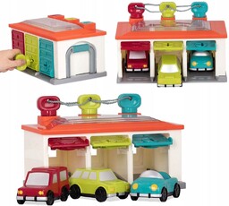 Garaż sorter kształtów klucze auta motoryka Battat B.Toys