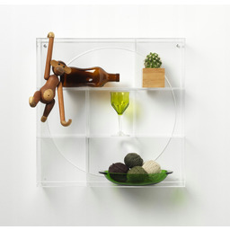 Przezroczysta półka gablotka wisząca 45x45cm Naga