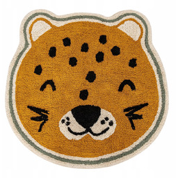 Dywan Dziecięcy Leopard Żółty Pomarańczowy Okrągły Bawełniany Śr