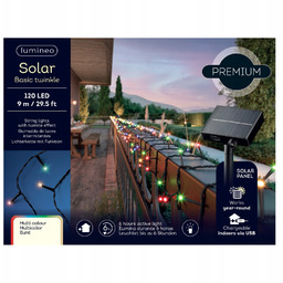 Lampki choinkowe Zewnętrzne solarne 120 Led do ogrodu