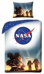 Halantex Pościel bawełniana 140x200 Nasa kosmos kosmonauci rakieta