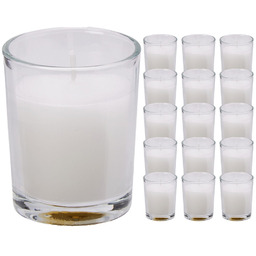 Świece szklane białe bezzapachowe 16 szt.