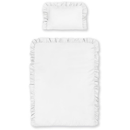 Pościel do łóżeczka z falbanką biała 90x120 Detexpol