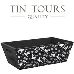 CZARNA DREWNIANA SKRZYNKA 30x19,5x10h cm