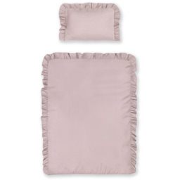 Pościel do łóżeczka z falbanką różowa 90x120 Detexpol