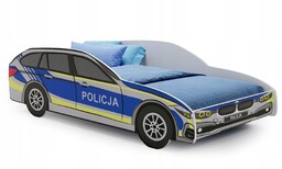 Samochód łóżko dziecięce auto Policja160x80 materac wóz policyjny