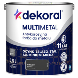 Farba antykorozyjna do metalu MULTIMETAL Antracyt 2,5 l