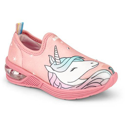 Dziewczęce buty z LED jednorożec jasnoróżowe Bibi Shoes