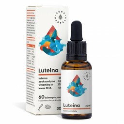 Luteina, Witamina A, DHA, Zeaksantyna, Krople, Aura Herbals,
