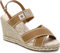 Beżowe Sandały Big Star Stylowe Espadryle Damskie