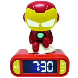 LEXIBOOK Zabawka budzik z lampką nocną Avengers Iron