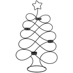 Świecznik metalowy czarny choinka 49 cm