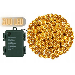 Lampki Choinkowe Led na Baterie 300 Białe Ciepłe