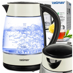 Czajnik Elektryczny Zelmer Bezprzewodowy Szklany Strix Filtr 1,7L