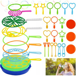 Zestaw Do Baniek Mydlanych XXL Kije Ringi Obręcze