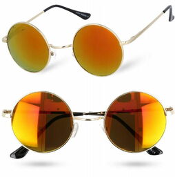 Stylion Okulary Lenonki przeciwsłoneczne okrągłe hippie retro T3310D