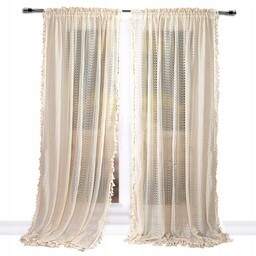 Gotowe Firany Boho Koronka Z Frędzelkami Na Taśmie